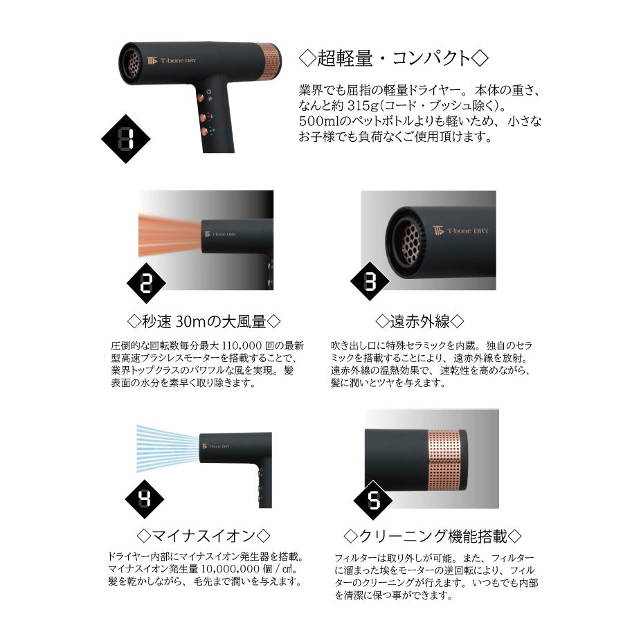 T-bone DRY ティーボーンドライ (R) ケアドライヤー | venchオンライン