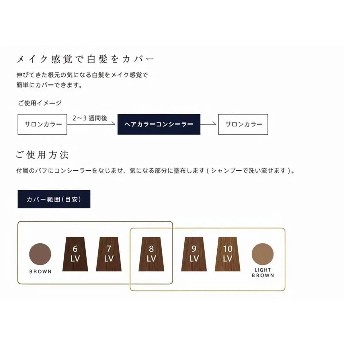 白髪カバー ファンデーションコンシーラー　